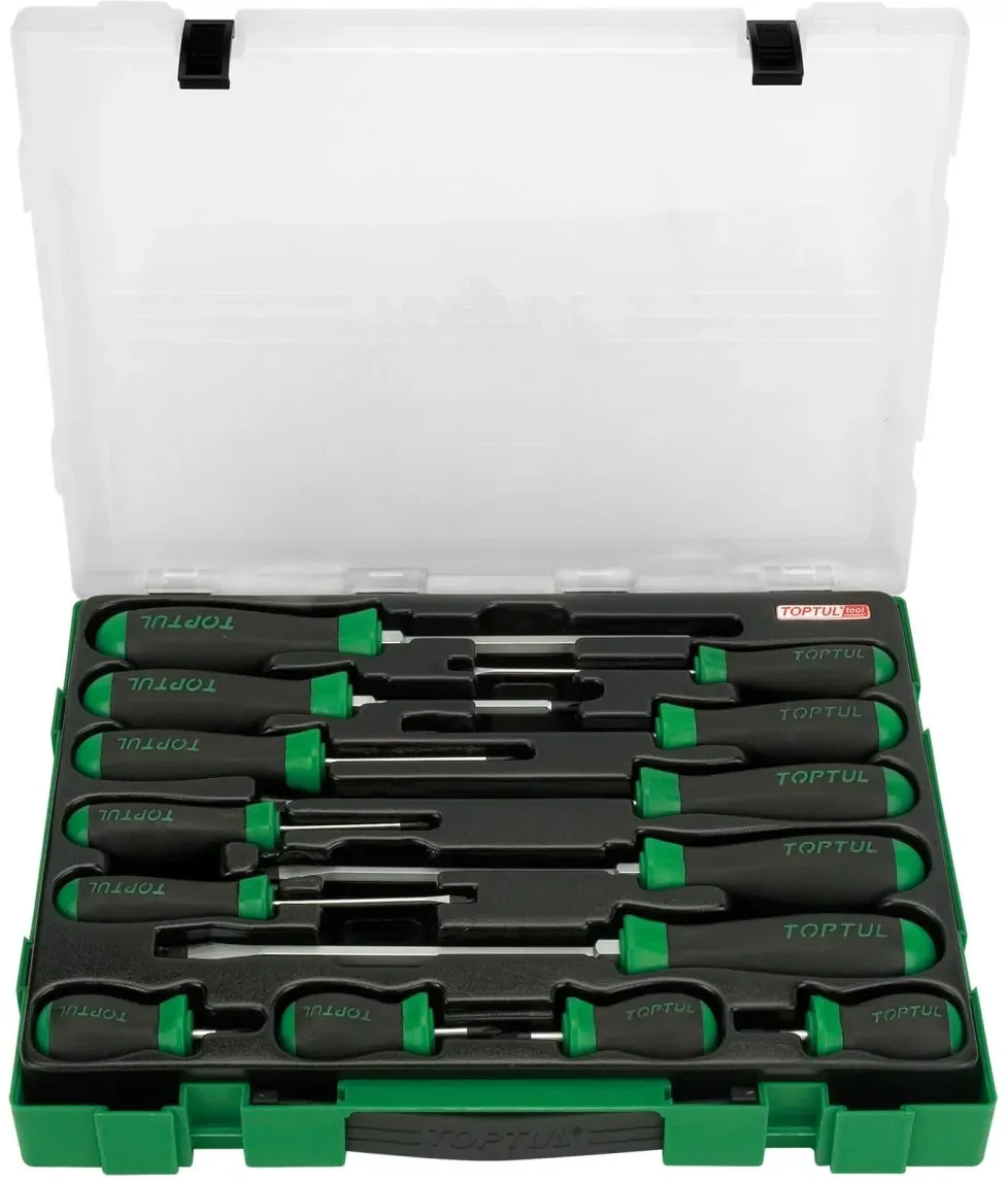 Splits en Phillips schroevendraaierset TOPTUL 14st(SL,PH)