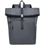 Mutig Rucksack Laptoprucksack für Damen und Herren, Wasserdicht Rucksack (Rolltop Rucksack, Fahrradrucksack), Notebookrucksack 15 Zoll für Uni, Business, Freizeit & Arbeit grau