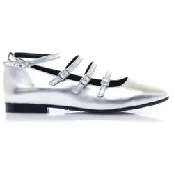 Mustang für Damen. 59777 Silberne Camille Schuhe (39), Wohnung, Schnalle, Lässig