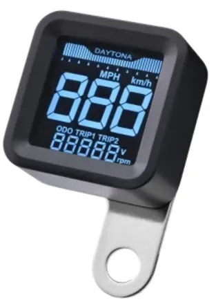 Daytona Cube Digitaler LCD-Tachometer + Drehzahlmesser, schwarz