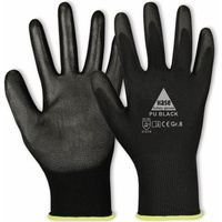 Hase Safety Gloves Hase Arbeitshandschuhe PU, schwarz, Größe 11, 10 Paar