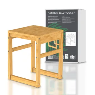 Eisl BMBA02-BH2 Bambus Badhocker, Hocker aus Bambus für das Badezimmer, mit Sitzfläche, (B x H x T): ca. 35 x 45 x 35 cm