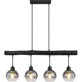 GLOBO Holzbalken 4-flg. 85 cm rechteckig schwarz Glas