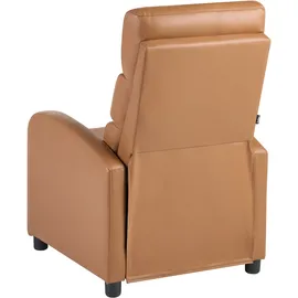 Beliani Fernsehsessel OTUS Kunstleder 75 x 100 x 90 cm Braun mit Fußstütze
