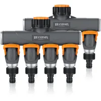 Brandson 4-Wege Wasserverteiler 2er-Set orange/schwarz