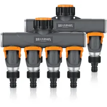 Brandson 4-Wege Wasserverteiler 2er-Set orange/schwarz