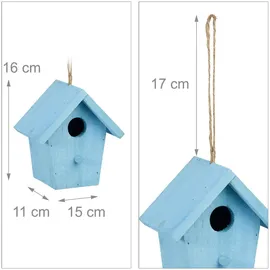 Relaxdays Deko Vogelhaus Hellblau