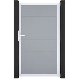 GROJA Gartentor 100 x 180 cm Silbergrau/Kunststoff