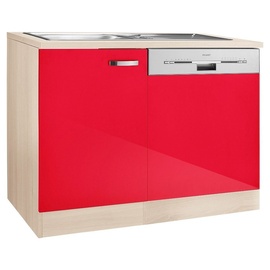 OPTIFIT Spülenschrank »Faro«, mit Tür/Sockel für Geschirrspüler, rot