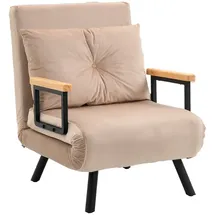 Homcom Schlafsessel mit Schlaffunktion Polyester 63 x 81 x 73 cm Beige mit Kissen