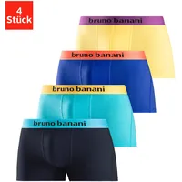 bruno banani Boxer, (Packung, 4 St.), mit farbigen Marken-Schriftzug am Bündchen Bruno Banani gelb, türkis, royalblau, navy