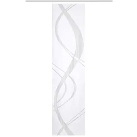 HOME WOHNIDEEN Schiebegardine Schiebevorhang Jacquard Dicht Tibaso 245x57 cm Weiss (1 St), Kunstfaser, 1x Schiebewand inkl. Paneelwagen und Beschwerungsstange Weiss weiß