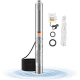 Vevor Tiefbrunnenpumpe 550 W 65 l/min 85 m mit 20 m Kabel und externem Steuerkasten