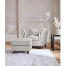 Home Affaire Chesterfield-Sessel Reims Polyester 98 x 76 x 88 cm Grau