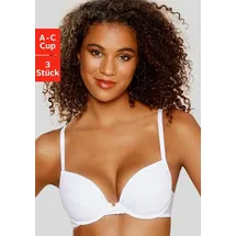 PETITE FLEUR Push-up-BH Damen 2xweiß+1xschwarz Gr.70B