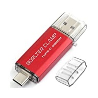 BORLTER CLAMP Type C USB-Stick 256GB OTG 2 in 1 Speicherstick Dual-Port USB 3.0 Flash-Laufwerk mit USB C Anschluss für Smartphone, Tablets & Computer (Rot)