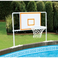 Summer Waves Basketballkorb Set für Frame Pool 110 x 95 cm weiß/orange