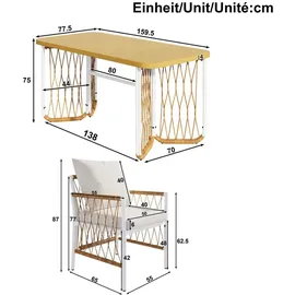 gl store Gartenmöbel-Set 7-tlg. Beige/Naturfarbe