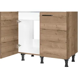 Nobilia Spülenschrank Structura 90 x 58,3 x 87 cm Braun