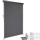 Tectake tectake® Senkrechtmarkise, verschiedene Größen, pulverbeschichtetes Aluminiumgehäuse, inkl. Wandhaltern