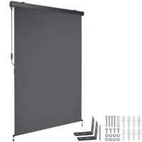 Tectake tectake® Senkrechtmarkise, verschiedene Größen, pulverbeschichtetes Aluminiumgehäuse, inkl. Wandhaltern