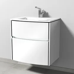Sanipa Waschtischunterschrank „Twiga“ 615 × 605 × 459 mm in Weiß (glanz), mit Beleuchtung