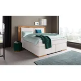 Home Affaire Boxspringbett HOME AFFAIRE "Cup", weiß (snow), B:210cm L:206cm, Bezug: Luxus-Microfaser (100% Polyester);Bezug: Microfaser (100% Polyester), Komplettbetten, Boxspringbett, mit Massivholzrahmen, mit Topper, in 2 Härtegraden, in 3 Breiten
