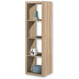 Stella Trading STYLE Modernes Würfelregal Eiche Sonoma Optik, ideal für Faltboxen - Praktisches Raumteiler Regal mit offenen Fächern - 41 x 147 x 38 cm (B/H/T)