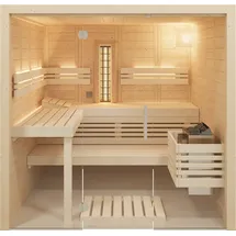 InfraWorld Sauna Solido Glas Complete 212 + 5-teiliges Zubehörset