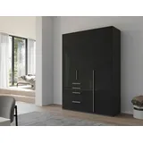 ORANGE Kleiderschrank Purisma 151 x 223 cm Glas Basalt