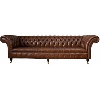 JVmoebel Chesterfield-Sofa, Chesterfield Sofa 4 Sitzer Wohnzimmer Klassisch Design Sofas braun