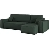 Kaiser Möbel Ecksofa mit schlaffunktion und bettkasten, Eckcouch BEST Dicker Cord Viele Farben Grün Textil, 4-Sitzer, L-Form,L-Form, 244x142 cm, Wohnzimmer, Sofas & Couches, Wohnlandschaften, Ecksofas