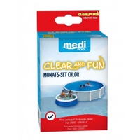 mediPool Chlor PLUS Mini Clear and Fun für Quick-Up-Pools 250 g, Desinfektion, Chlortabletten, Schnellchlorung, klares Wasser, Poolreinigung
