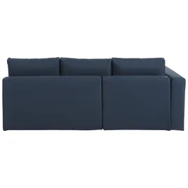 Home Affaire Ecksofa HOME AFFAIRE "Italia L-Form", blau, B:217cm H:80cm T:182cm, Struktur fein (100% Polyester);Microfaser PRIMABELLE(100% Polyester);Samtoptik (100% Polyester), Sofas, Ecksofa, mit Bettfunktion und Bettkasten, Federkern-Polsterung
