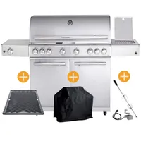 ALLGRILL CHEF Paket XL1 Backburner Seitenkocher GRATIS: Cover, Grillplatte,