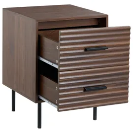 Beliani Nachtschrank Walgett 40 x 40 x 54 cm Dunkelbraun
