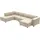 Atlantic Home Collection Bulky Wohnlandschaft Ecksofa, Récamière Links, Stoff, Creme, 195 x 324 x 70 cm,