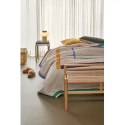 Twist Tagesdecke Square 260×260 cm Sandfarben/ Multifarben