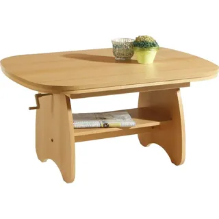 Couchtisch Conny II | höhenverstellbar | Nachbildung Buche | B/T/H 90x67x48-58cm - Braun