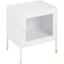 Beliani Nachttisch Weiß Metall, 45x51x35 cm, Schlafzimmer, Nachttische