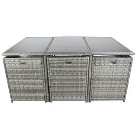 VCM 7-tlg Sitzgruppe Gartenmöbel Set Rattan Raloso