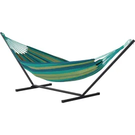 Outsunny Hängemattengestell für Hängematten Hängemattenständer mit Haken Garten Strand Metall 360 x 92 x 115 cm bis 120 kg - Schwarz