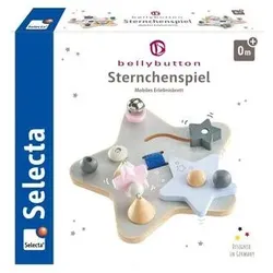 SELECTA 64029 bellybutton Sternchenspiel, Mobiles Erlebnisbrett aus Holz, 19 cm