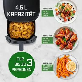 GOURMETmaxx Heißluftfritteuse 4,5 l schwarz