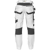 DASSY® Flux Painters Malerhose mit Stretch, Holstertaschen und Kniepolstertaschen - weiß/anthrazitgrau - 56