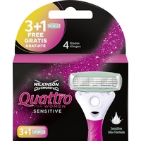 Wilkinson Sword Quattro for Women Sensitive Rasierklingen für Damen Rasierer, 3 + 1 St