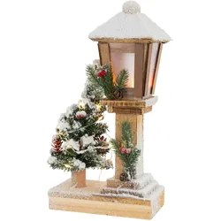 ECD Germany Weihnachtsdekoration Laterne  LED Winterzeit Weihnachten Weihnachtslaterne Holz