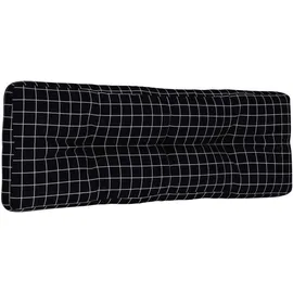 vidaXL Palettenkissen 120 x 40 x 12 cm schwarz kariert 1 St.