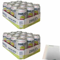 Charlie's Organics Sparkling Water Raspberry & Lime 2er Pack (24x330ml Dose NL E