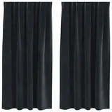 vidaXL Verdunkelungsvorhänge 2 pcs Schwarz 140 x 175 cm Samt